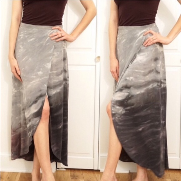 Helmut Lang Ombré Watercolor Silk Skirt - Picture 3 of 7